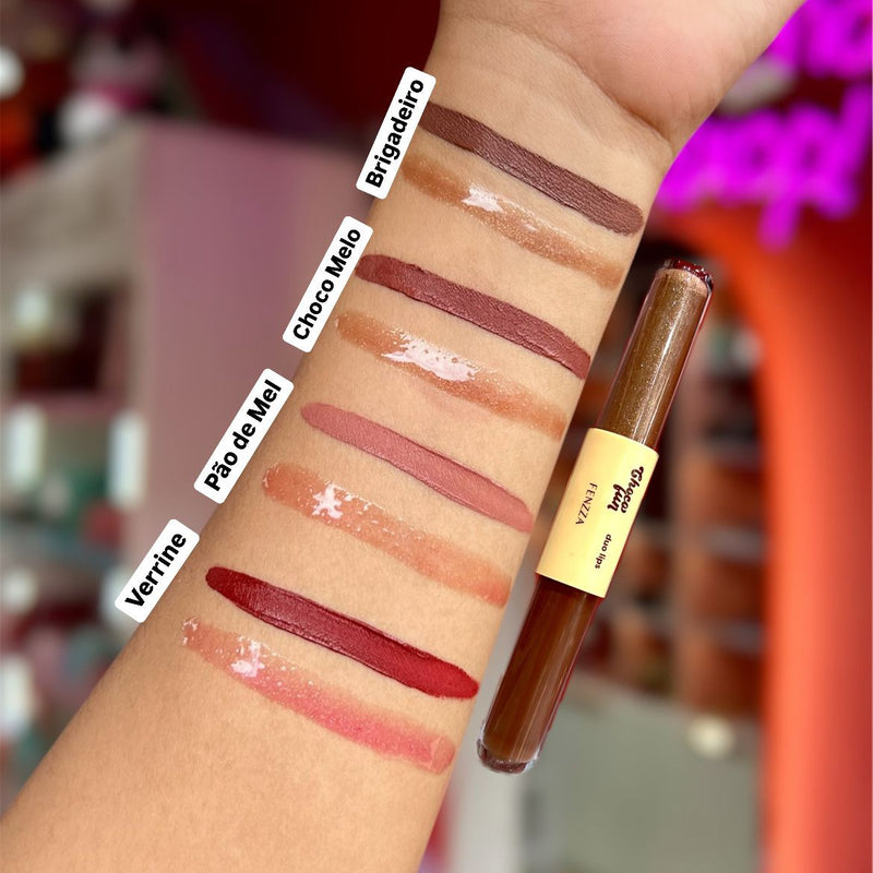Duo Lips - Batom + Gloss - Choco Melo - Fenzza